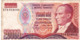 TURKEY 20000 LIRA 1970 (1988) F P-201 "free Shipping Via Regular Air Mail (buyer Risk) - Türkei