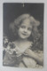 Happy Angela Girl Dans Deux Bouquets Rare Lettre Ouverte Intéressante Originale 1918 - Anges