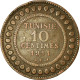 Monnaie, Tunisie, Muhammad Al-Nasir Bey, 10 Centimes, 1911, Paris, TTB, Bronze - Tunesië