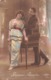 Carte CPA Fantaisie - 1917 -  Couple - Bonne Année - Romantisme Flirt Amour - Coppie