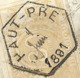 A0.31:HAUT-PRE:N°12:Oblong&Hexagone:>BRUXELLES(NORD) Op Fragm."Lettre De Voiture": 36: 4 JUIN1891:zeldzaam - Used