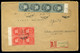 BUDAPEST 1946.03. Ajánlott Infla Levél Lovasfutár Bélyegekkel Az USA-ba / Period8 To USA 20g Registered Cover 4x50eP+4x1 - Briefe U. Dokumente