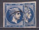 GREECE Unknown Plateflaw Open Frame In 1875-80 Large Hermes Head On Cream Paper 20 L Indigo Blue Vl. 65 C Position 21 - Errors, Freaks & Oddities (EFO)