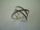 BAGUE 3 ANNEAUX CROISES En ARGENT 925 Et BRILLANTS ZIRCONIUM NOIR..taille 53..3 Scans - Anillos