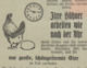 Ostpreussen Deutsches Reich Karte Mit Tagesstempel Kowahlen * Kr Oletzko A 1924 LK Oletzko RB Gumbinnen Werbung Huhn - Briefe U. Dokumente