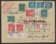 1923 Dt.Reich - EINSCHREIBEN - MiF Alters U. Kinderhilfe Mi. 234(3), 239(4), 226(2) R-Zettel  OLDENBURG N. ROSTOCK - Covers & Documents