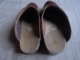 Vintage - Paire De Sabots En Bois Et Cuir Marron - Shoes