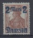 Danzig 2 Mark Auf 35 Pfg Germania Mit DOPPELTEM NETZUNTERDRUCK Mi.-Nr. 28 III * - Otros & Sin Clasificación