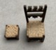 Mobilier Miniature—Une Chaise + Un Repose Pieds—Bois Et Ficelle—Années 1910/1920 - Mobilier