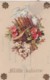 Celluloid Material Postcard With Attachments 'Mille Baisers' 1,000 Kisses Greetings, Flowers, C1900s Vintage  Postcard - Other & Unclassified