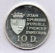 ANDORRA, 10 Diners, Silver, Year 1989, KM #60 - Andorre