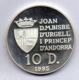 ANDORRA, 10 Diners, Silver, Year 1995, KM #110, Proof - Andorre