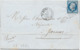 LT4765  Variété/n°14A/lettre Avec Courrier, Oblit Losange HP2° Des Ambulants Du 23 Dec 1856, Bonnes Marges - 1853-1860 Napoléon III.