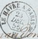 LT4765  Variété/n°14A/lettre Avec Courrier, Oblit Losange HP2° Des Ambulants Du 23 Dec 1856, Bonnes Marges - 1853-1860 Napoléon III