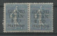 Grand Liban Lebanon 1924 Pair With 2 Overprint ERRORS MNH / ** 2 With Flat Foot And Distant 2 - Neufs