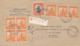 RUANDA URUNDI  50F SOLDIER ON REGISTERED COVER FROM USUMBURA 25.04.49 TO BRUSSELS - Lettres & Documents