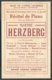 RECITAL De PIANO Marthe Herzberg Belgique 5c. Houyoux PREO BRUXELLES 1927 BRUSSEL Vers Jambes; Verso Publ. Salle De L'Un - Musique