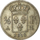 Monnaie, France, Charles X, 1/4 Franc, 1828, La Rochelle, TTB, Argent, KM:722.5 - 1/4 Francs