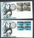 Australian Antarctic Territory 1971 Treaty Set Of 2 In Blocks Of 4 - All 4 Base Set On 8 FDC 's , Official Unaddressed - FDC