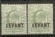 BRITISH LEVANT 1905 ½d PALE YELLOWISH GREEN AND ½d YELLOWISH GREEN SG L1/L1a MOUNTED MINT Cat £17 - British Levant