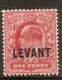 BRITISH LEVANT 1905 1d SG L2 LIGHTLY MOUNTED MINT Cat £14 - British Levant