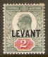 BRITISH LEVANT 1905 2d SG L4 MOUNTED MINT Cat £20 - British Levant