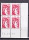 N° 2102 Type Sabine Un Bloc De 4 Timbres Neuf Impeccable Coins Datés 25.11.80 - 1980-1989