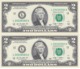PAREJA CORRELATIVA DE ESTADOS UNIDOS DE 2 DOLLARS DEL AÑO 2009 SERIE L (BANK NOTE) SIN CIRCULAR-UNCIRCULATED - Billetes De La Reserva Federal (1928-...)