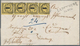 Baden - Landpostmarken: 1862. 1 Kreuzer Schwarz Auf Gelb, Senkrechter Viererstreifen, Entwertet Mit - Sonstige & Ohne Zuordnung