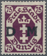 Danzig - Dienstmarken: 1922. 75 Pfg Dunkelviolettpurpur Mit "Rosettenunterdruck" In Hellgrüngrau, Un - Other & Unclassified