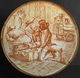 BOITE RONDE En BOIS (Agraffé Façon Camembert) Contenant 5 ASSIETTES St-CLEMENT Au Décor De La Rue - TBE - Saint Clément (FRA)