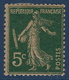 France Semeuse Camée N°137, 5c Vert* Type I Variété Baguette De Majorette Superbe !! Signé Calves - 1906-38 Semeuse Camée