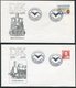 1986 Denmark X 4 DJK Railway Club, Trains Covers. Slania - Covers & Documents