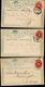 Mexico 3 Postal Cards MEPSI #PC52 Used Within Mexico And To USA 1891-94 - Mexiko