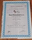 Euro Disneyland - Certificat Représentatif - Mickey Mousse - C/1989 Disney. - Cinéma & Théatre