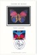 FRANCE - 4 Cartes /Soie - Regards Sur La Nature - PARIS 17-06-2000 - Papillon, Tulipa Lutea, Allosaure, Girafe Réticulée - Briefe U. Dokumente