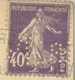 40C SEMEUSE PERFORE MONOGRAMME (PERFORATION SAUVAGE) TARIF CARTE POSTALE + DE 5 MOTS 23/8/28 - 1921-1960: Période Moderne