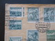 CSSR 1938 Beleg Mit 16 Marken Per Luftpost Letadlem Einschreiben Teplice Sanov 1 Nach Newport England - Covers & Documents