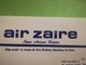 AIR ZAÏRE LETTRE À EN -TÊTE AIR CONGO TIMBRE OBLITÉRÉ OBJETS SOUVENIRS TRANSPORTS AVIATION  EX - CONGO BELGE  BELGIQUE - Autres & Non Classés