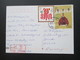 China 1998 / 2011 Postkarte / Luftpost Stempel In Rot! Dunhuang Magao Grottoes Mit 2 Marken Frankiert! - Storia Postale