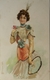 C. P. F. Elegant Fashion Card // Beautiful Woman With A Fan. 1809 // Ca 1899 - Before 1900