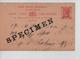 PR7631/ Hong Kong Entire SPECIMEN REPLY PC 4 Cts - Entiers Postaux