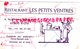 63 - RIOM - RARE CARTE PUB   RESTAURANT LES PETITS VENTRES- 6 RUE ANNE DUBOURG - Werbung