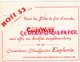 86- POITIERS - RARE CARTON PUBLICITAIRE CALERWATT- NOEL 1953- COUVERTURES CHAUFFANTES EUPHORIE - Advertising