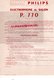 75- PARIS- RARE PUBLICITE ELECTROPHONE SALON MULTIGROOVE P 770- PHILIPS- TOURNE DISQUE -6 RUE JENNER - Advertising