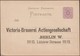 Allemagne 1889. Entier Postal Annonces Vendu à Tarif Réduit. Bouteilles De Bière Montre Bodega, Vins Espagnols Portugais - Bières