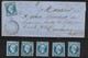 FRANCE N° 14 LETTRE PETIT CHIFFRE 3834 + 5 DETACHES ( VOSGES (82) - 1853-1860 Napoléon III