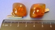 Vintage USSR Men Jewelry Baltic Amber Gems Gold Plated CUFFLINKS 9g Mark YAK #54j - Other & Unclassified