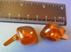 Vintage USSR Men Jewelry Baltic Amber Gems Gold Plated CUFFLINKS 9g Mark YAK #54j - Andere & Zonder Classificatie