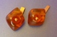 Vintage USSR Men Jewelry Baltic Amber Gems Gold Plated CUFFLINKS 9g Mark YAK #54j - Other & Unclassified